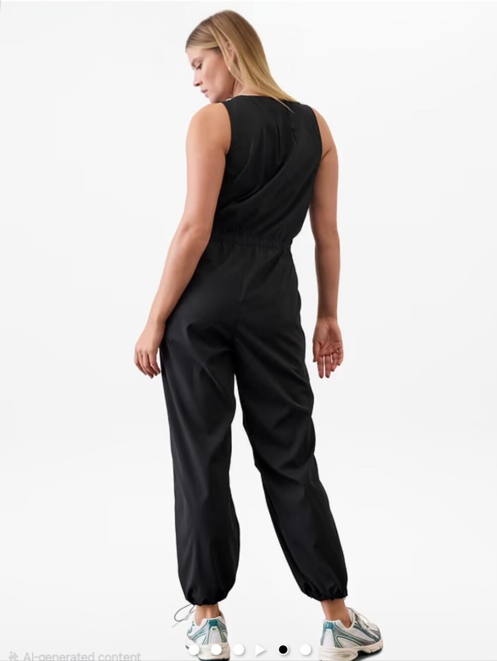 Athleta Flex Jumpsuit Sleeveless Front Zip - LARGE- NWOT - Picture 4 of 10